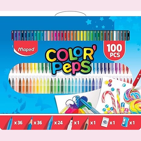 Maped Helix Color'Peps Coloring 100 Piece Art Set by Maped Creativ