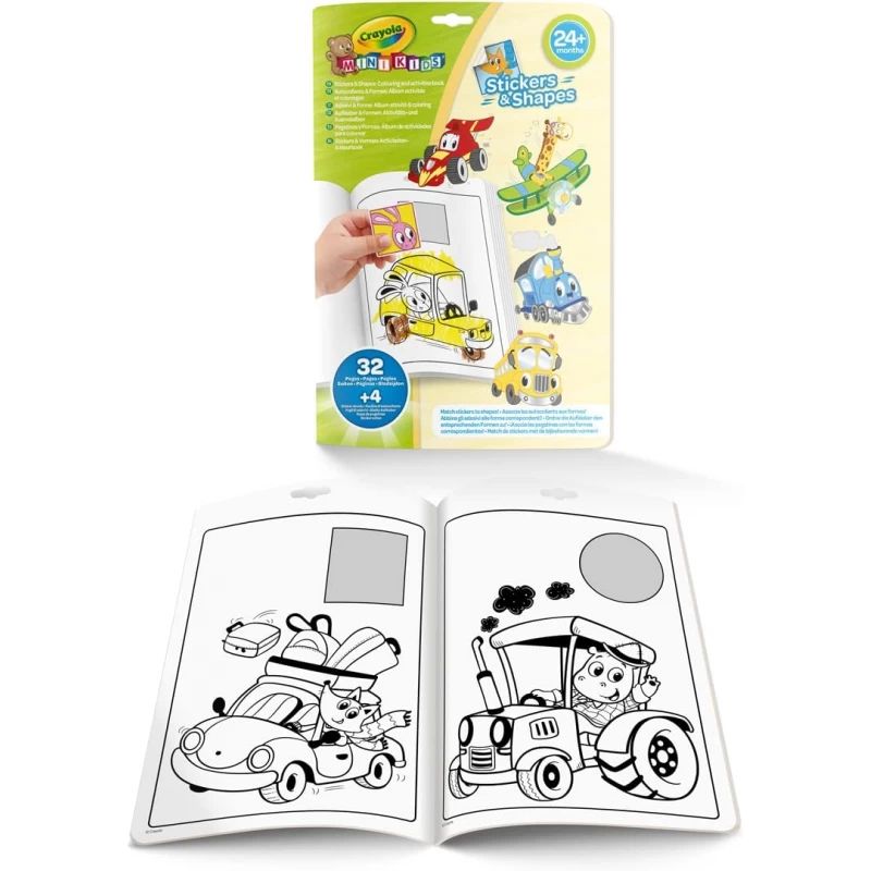 Mini Kids Color & Shapes Whimsical Wheels Activity Book by Crayola