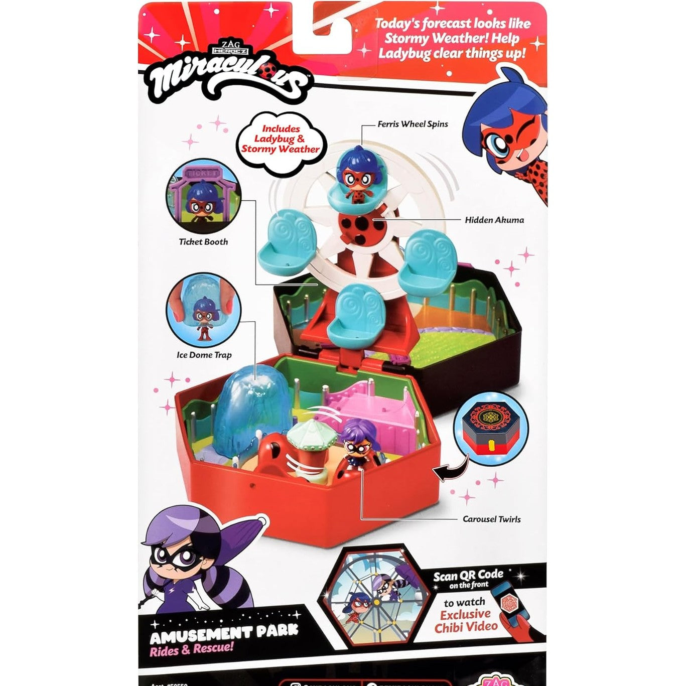 Miraculous Chibi Amusement Park: Rides & A Rescue Miracle Box Playset by Playmates Toys