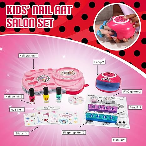 Miraculous Ladybug - Marinette's Nail Studio, Nail Polish Kit by Playmates Toys