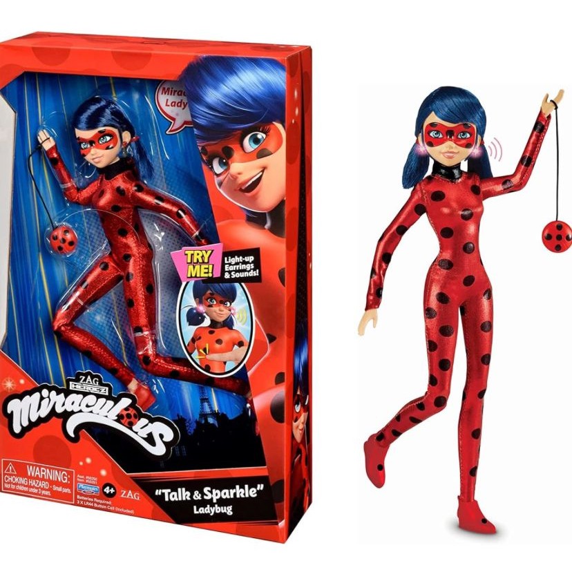 Miraculous Talk and Sparkle 10.5” Ladybug Deluxe Doll with Lights and Sounds by Playmates Toys