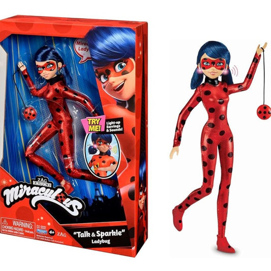 Miraculous Talk and Sparkle 10.5” Ladybug Deluxe Doll with Lights and Sounds by Playmates Toys