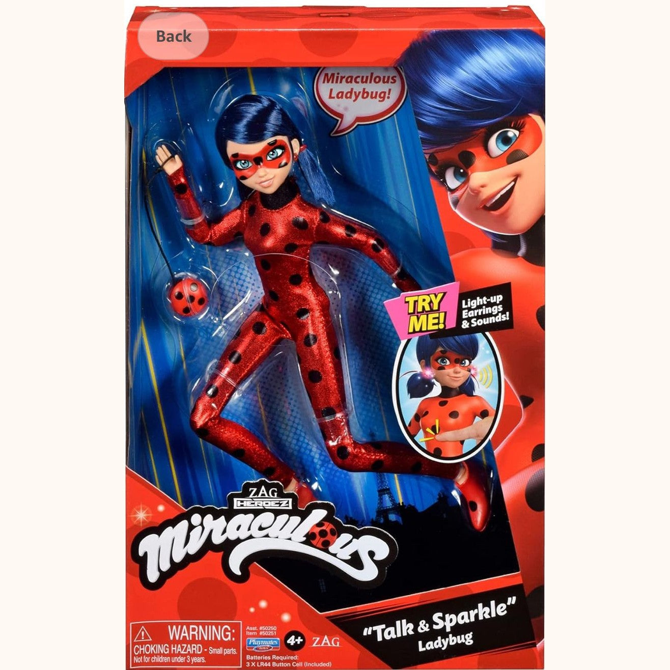 Miraculous Talk and Sparkle 10.5” Ladybug Deluxe Doll with Lights and Sounds by Playmates Toys