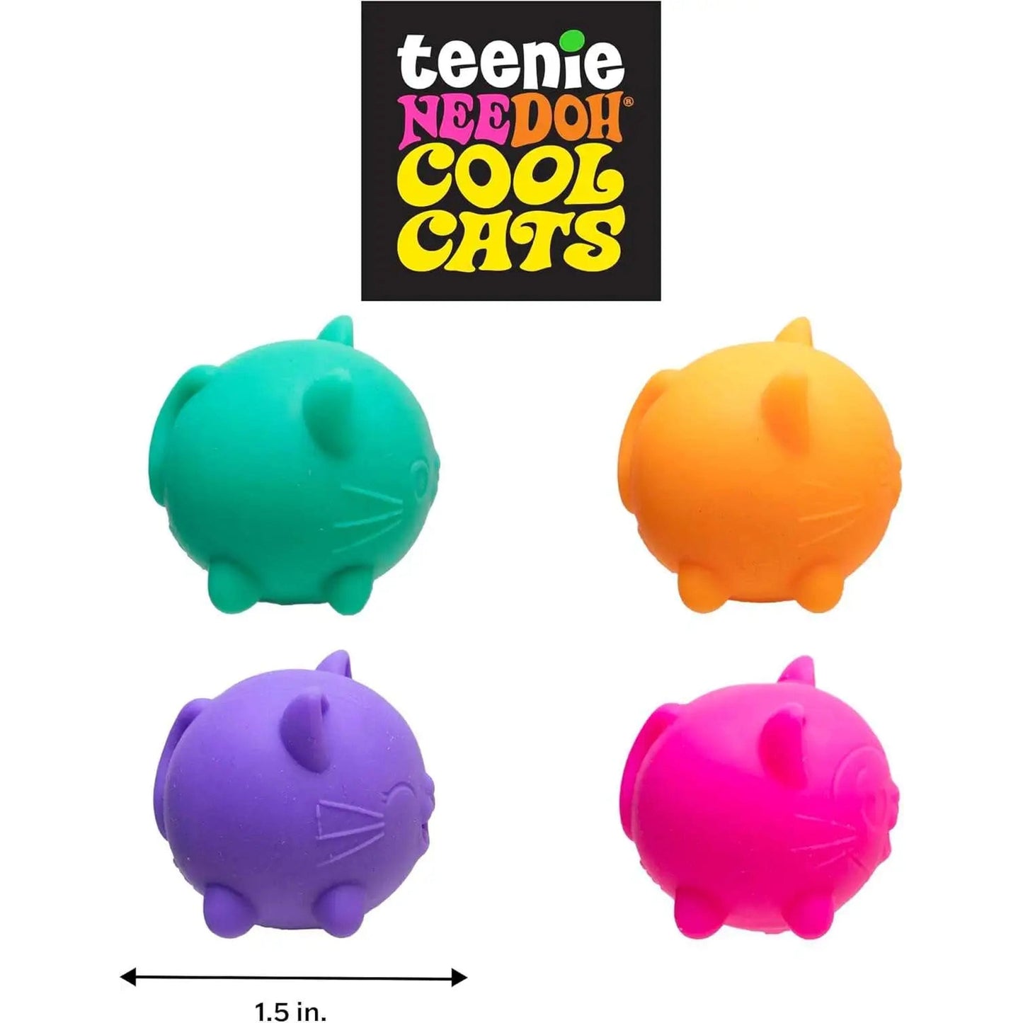 NeeDoh Teenie Cool Kittens 4 PACK by Schylling