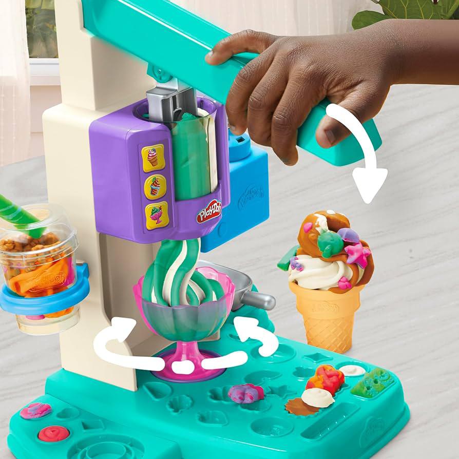 PLAY DOH RAINBOW SWIRL ICE CREAM PLAYSET by Hasbro