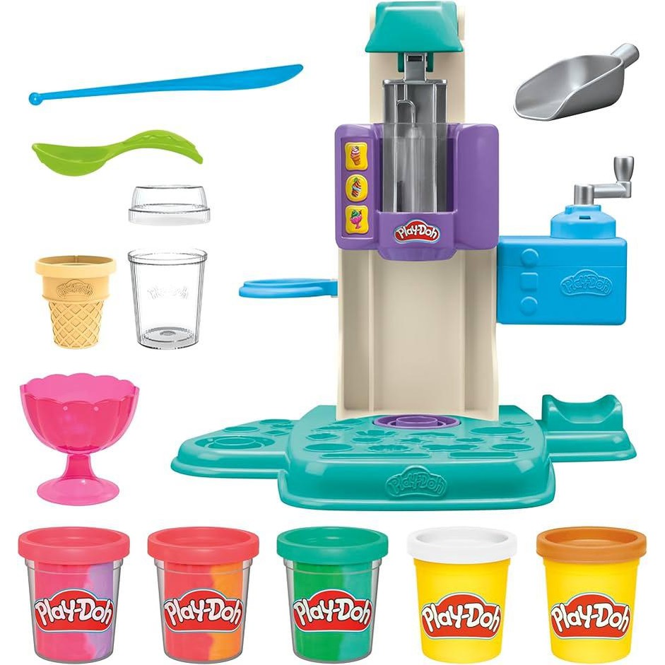 PLAY DOH RAINBOW SWIRL ICE CREAM PLAYSET by Hasbro