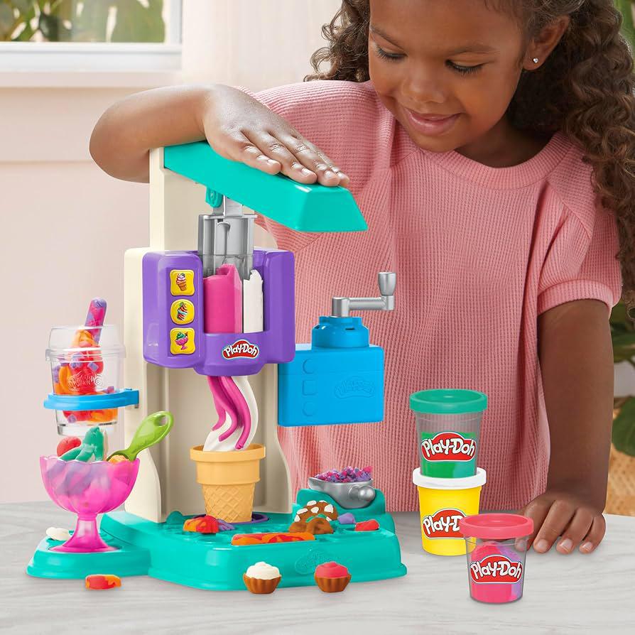 PLAY DOH RAINBOW SWIRL ICE CREAM PLAYSET by Hasbro