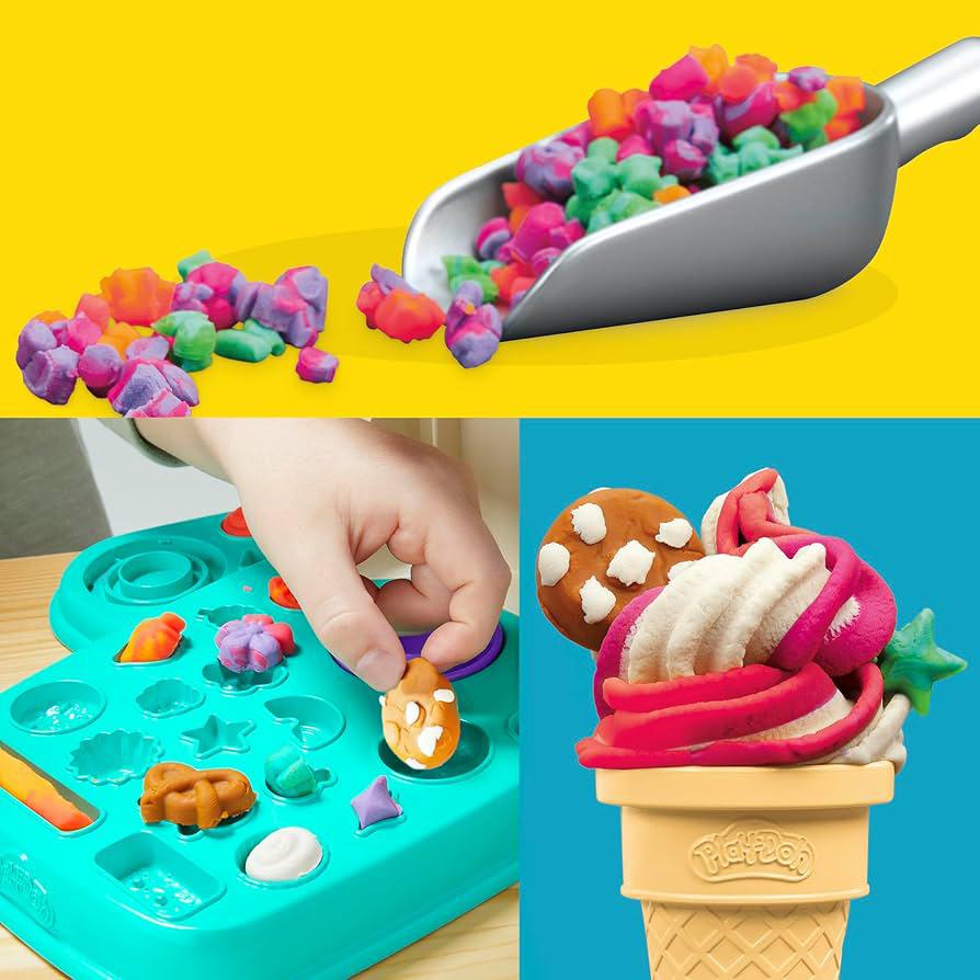 PLAY DOH RAINBOW SWIRL ICE CREAM PLAYSET by Hasbro