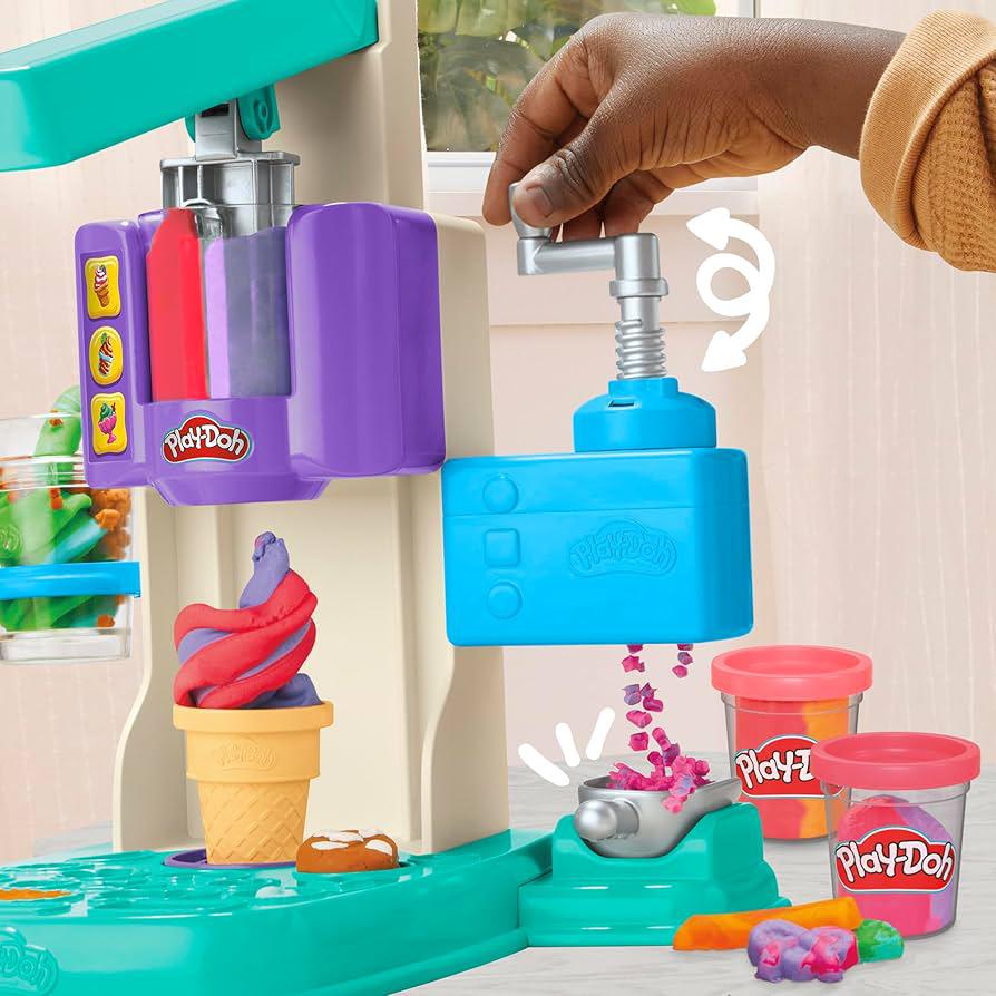 PLAY DOH RAINBOW SWIRL ICE CREAM PLAYSET by Hasbro