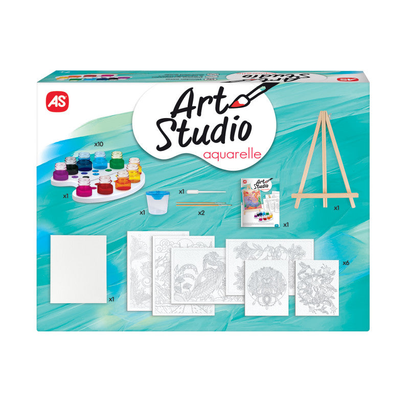 Painting Workshop Aquarelle Drawing Set With Wooden Easel by AS Art