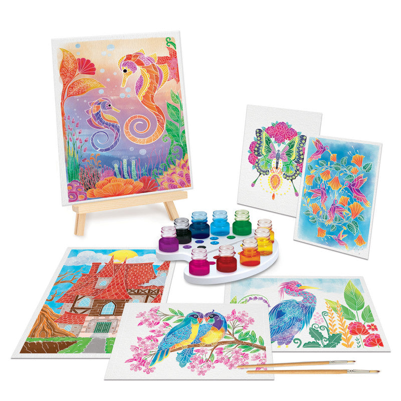 Painting Workshop Aquarelle Drawing Set With Wooden Easel by AS Art