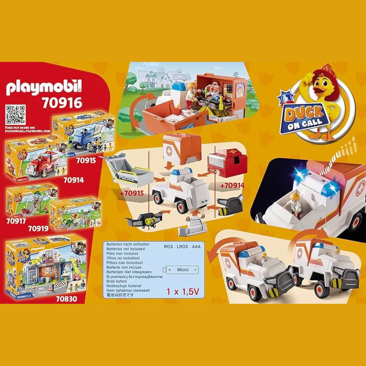 Playmobil Duck On Call - Ambulance Emergency Vehicle (70916) by Playmobil