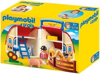Playmobil 1 2 3 Take Along Barn, Multi Color (70180)