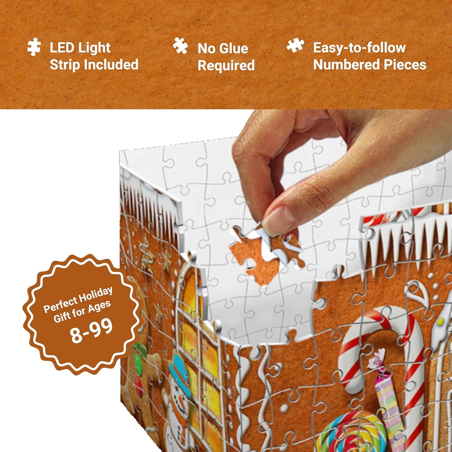 Ravensburger - 3D Gingerbread House with Lights by Ravensburger