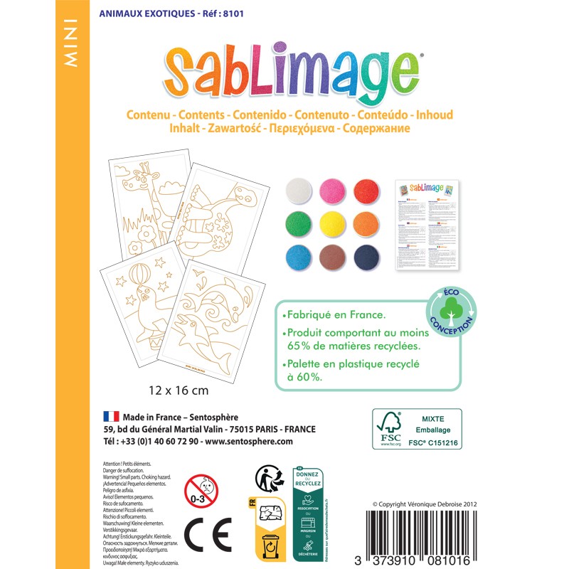 Sablimage Mini Animaux Exotiques by Sentosphere