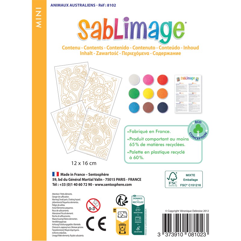 Sablimage Mini Animaux Exotiques by Sentosphere