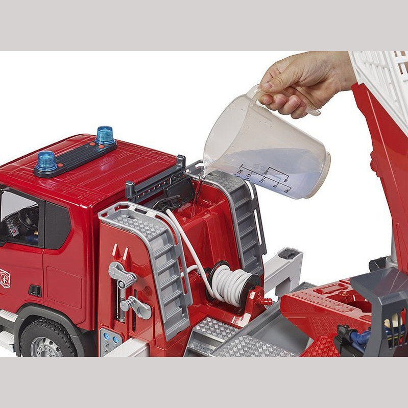 Scania Super 560R Fire engine with ladder, waterpump and Light & Sound Module by Bruder
