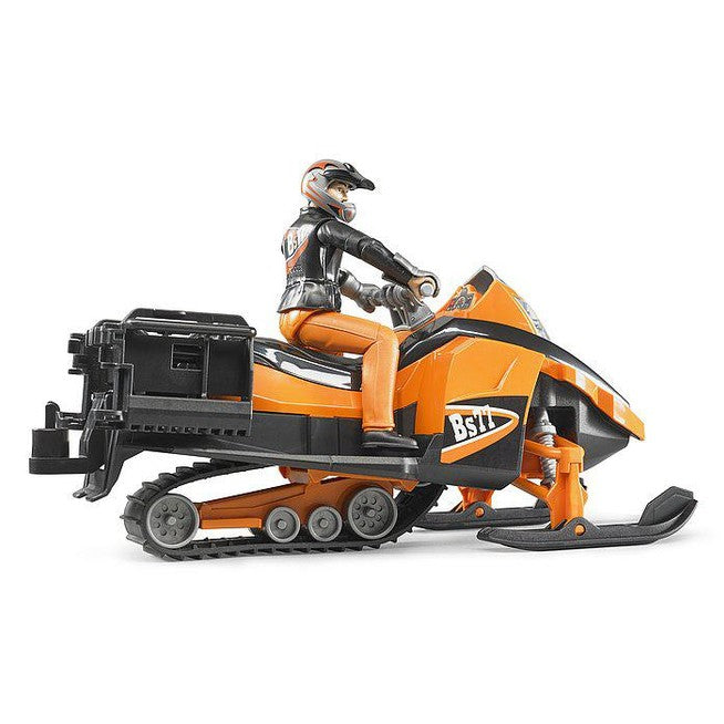 Snowmobil with driver and accessories by Bruder