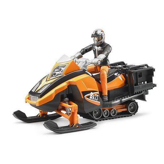 Snowmobil with driver and accessories by Bruder