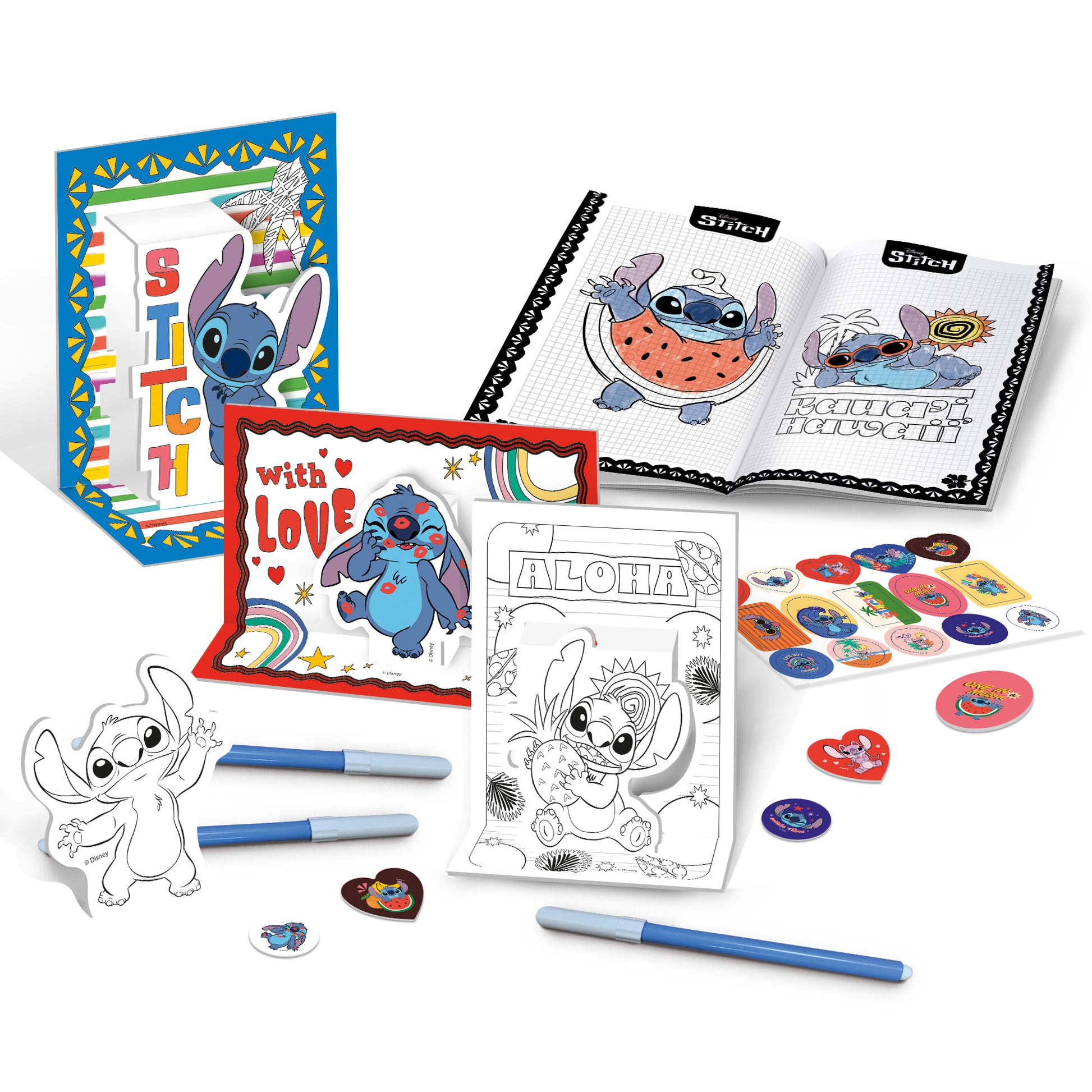 Stitch Colouring And Drawing Pop Up In A Backpack by Lisciani