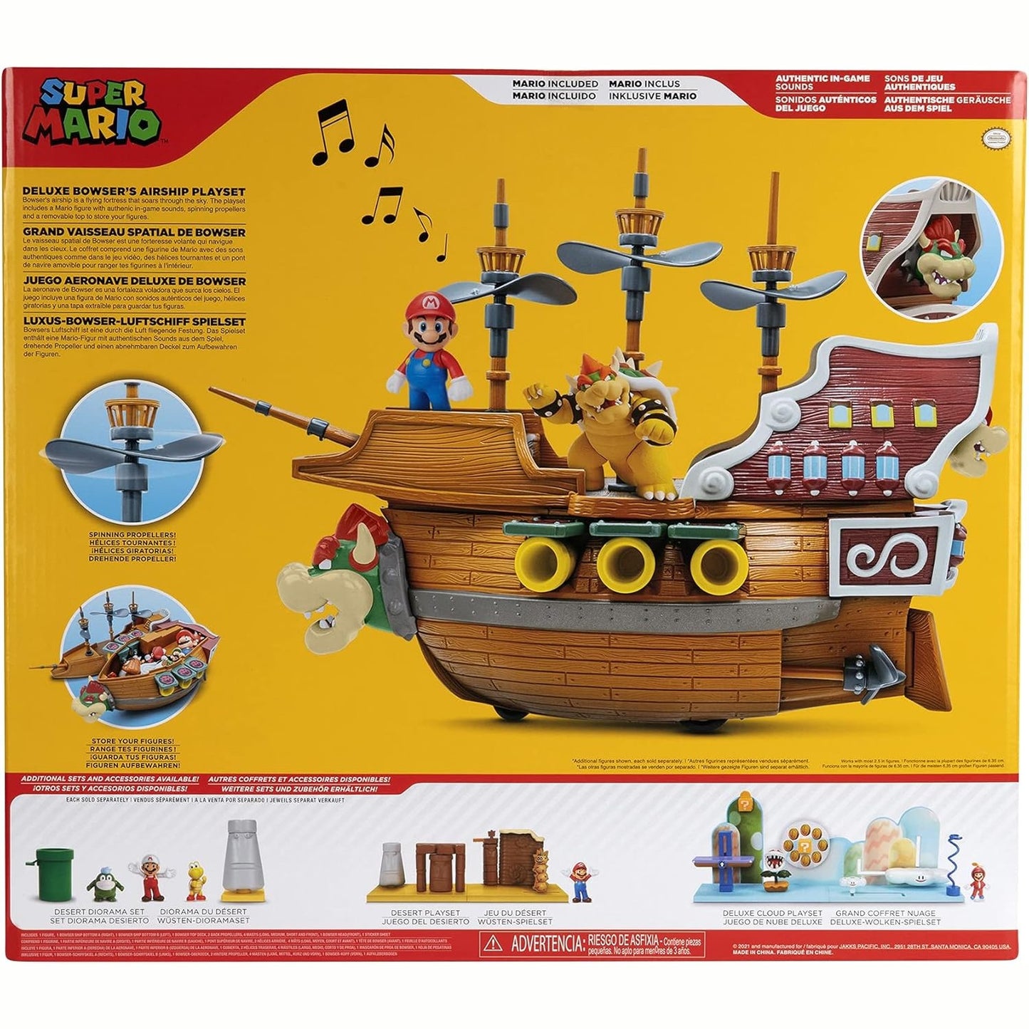 Super Mario Deluxe Bowser's Air Ship Playset by JAKKS Pacific
