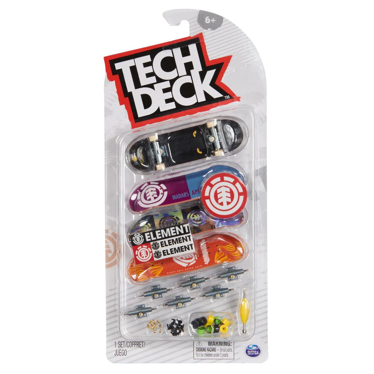 Tech Deck Fingerboard Pack of 4 with Accessories