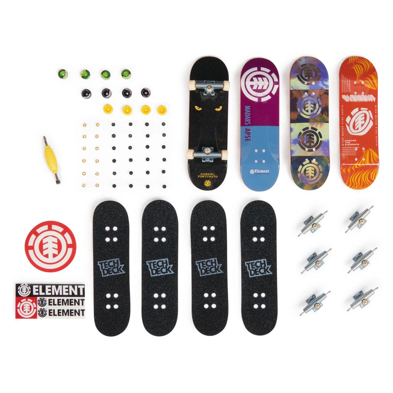 Tech Deck Fingerboard Pack of 4 with Accessories