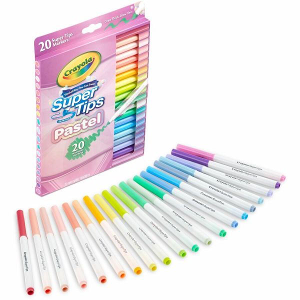 Crayola SuperTips Pastel Washable Markers, Pack of 20 by Crayola