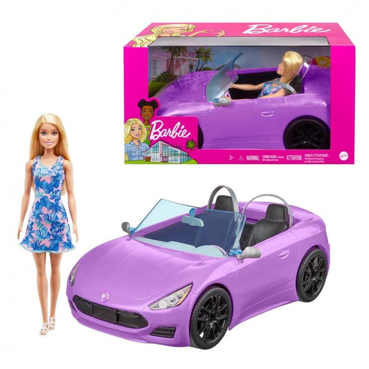Barbie Convertible 2-Seater Car With Doll