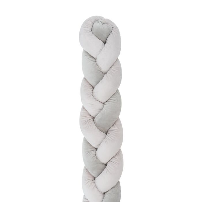 Kikkaboo Braided bumper 210cm 3 braids (20cm) Grey