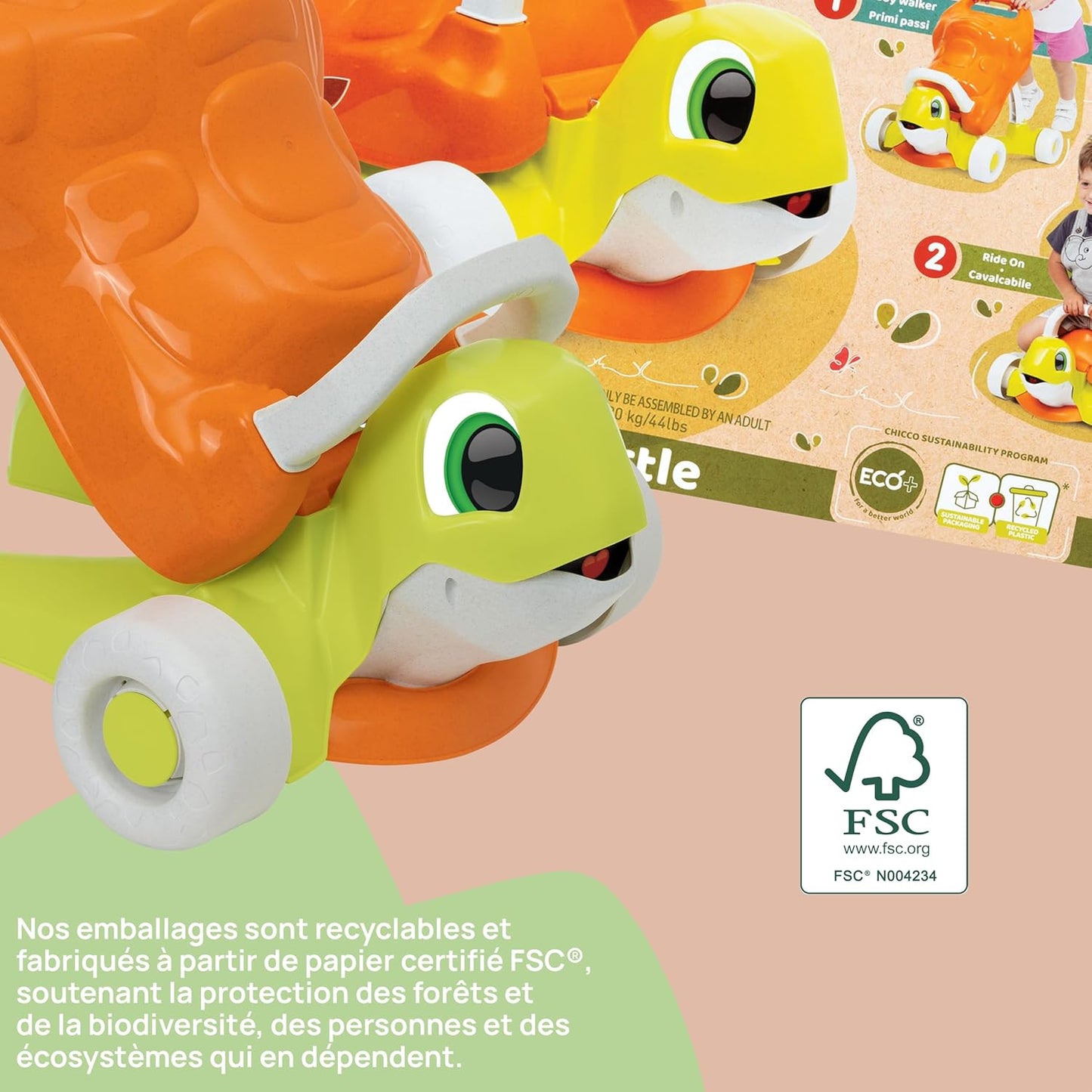 chicco ECO+ Toy Turtle Walk & Ride by Chicco