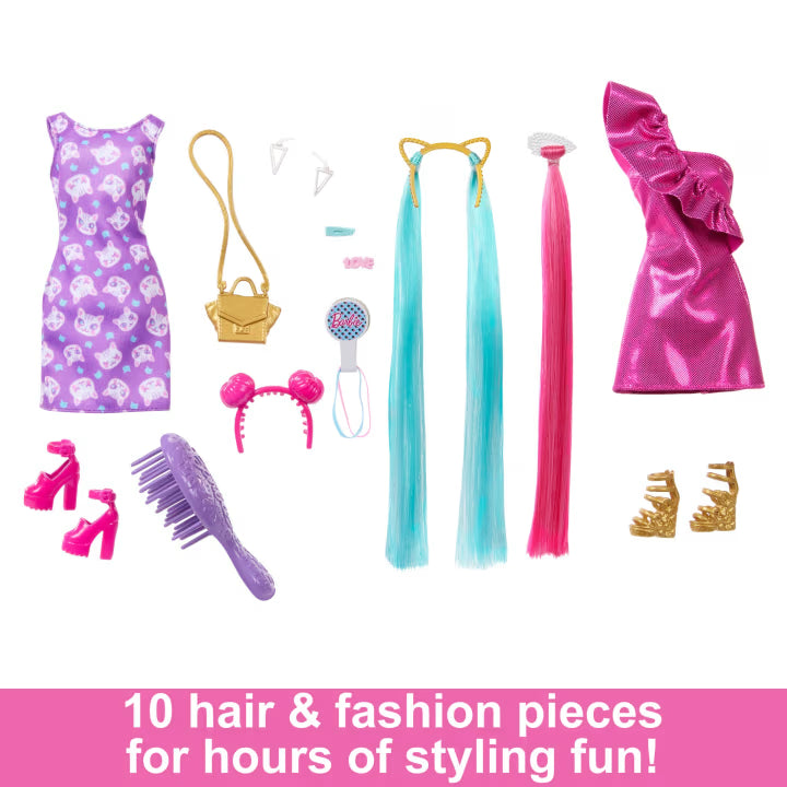 Barbie Fun & Fancy Hair Doll With Extra-Long Colorful Blonde Hair