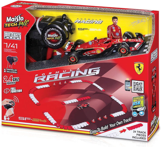 BURAGO RC FORMULA Racing Ferrari SF-24 diecast 1:41 with TRACK