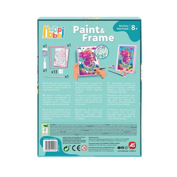 HappiHobbi Paint & Frame Paint By Numbers Mythical Mermaid by AS Art
