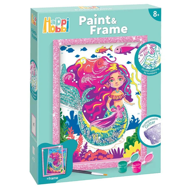 HappiHobbi Paint & Frame Paint By Numbers Mythical Mermaid by AS Art