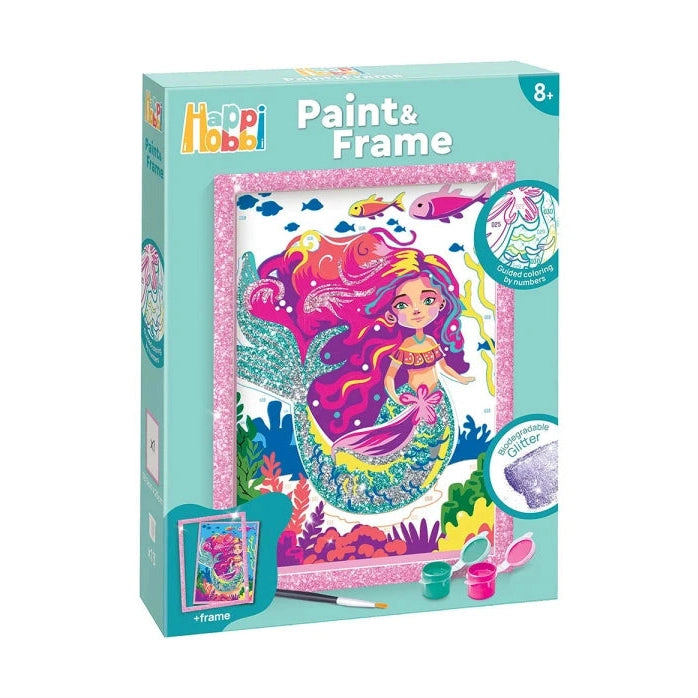 HappiHobbi Paint & Frame Paint By Numbers Mythical Mermaid