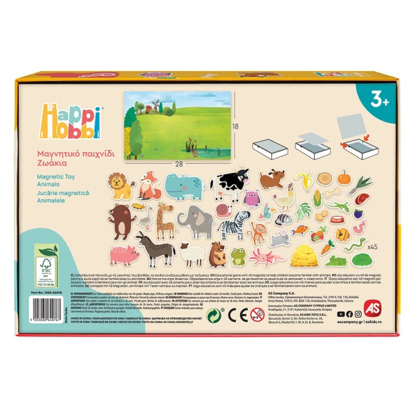 HappiHobbi Animals 45 Educational Paper Magnets by AS Art