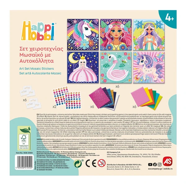 HAPPIHOBBI CRAFT SET MOSAIC WITH STICKERS DREAMWORLD by AS Art